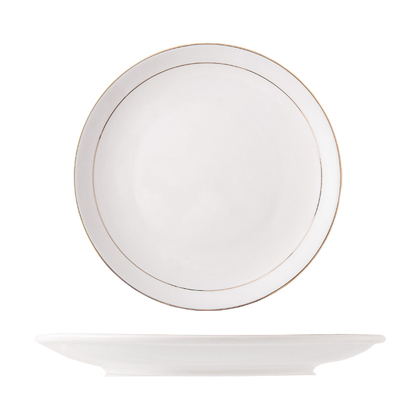 High-quality White Bone China Gold Rim Dinnerware Set | GOLFEWARE